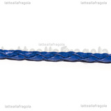 Bracciale in cordino similpelle intrecciato blu 3mm