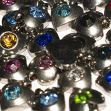 3 Charm Punto Luce Cuore in Acciaio Inox colori misti 9x8mm