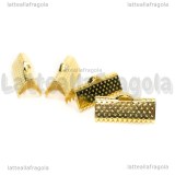 10 Capocorda per organza in metallo Gold Plated 16x7.5mm