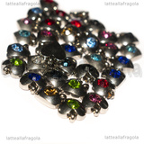 3 Charm Punto Luce Cuore in Acciaio Inox colori misti 9x8mm