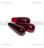 Goccia in Agata Carminio con foro passante 19x8mm