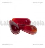 Goccia in Agata Rossa con foro passante 19x8mm