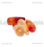 Goccia in Agata Rossa striata con foro passante 19x8mm