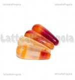 Goccia in Agata Rossa striata con foro passante 19x8mm