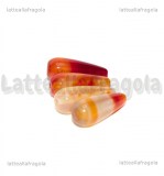 Goccia in Agata Rossa striata con foro passante 19x8mm