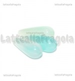 Goccia in Agata Celeste con foro passante 19x8mm