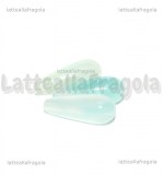 Goccia in Agata Celeste con foro passante 19x8mm