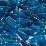 Goccia in Agata Blu con foro passante 19x8mm