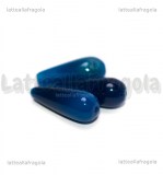 Goccia in Agata Blu con foro passante 19x8mm