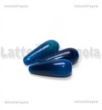 Goccia in Agata Blu con foro passante 19x8mm