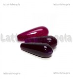 Goccia in Agata Prugna con foro passante 19x8mm