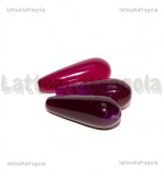 Goccia in Agata Prugna con foro passante 19x8mm