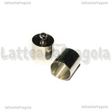 Coppia di Terminali in ottone argentato 13x9mm 