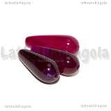 Goccia in Agata Prugna con foro passante 19x8mm
