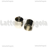 Coppia di Terminali in ottone argentato 13x9mm