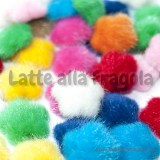 5 Cabochon Stella in metallo e pelouche colorato 16mm