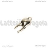 Charm Dente in metallo argento antico 20x8mm