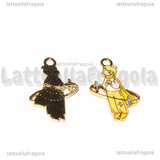Ciondolo Piccolo Principe in metallo dorato smaltato 25x15mm