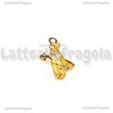 Ciondolo Piccolo Principe in metallo dorato smaltato 25x15mm