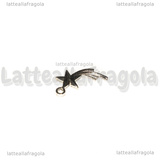 3 Charm Stella Cometa in metallo argentato 17x10mm