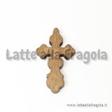 Ciondolo croce in legno 40x23mm con foro passante