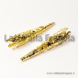 Coppetta filigranata a cono in metallo gold plated 40x9mm