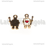 Charm Carta Soldato di Alice nel Paese delle Meraviglie in metallo dorato smaltato 15x10mm