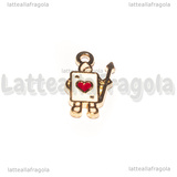 Charm Carta Soldato di Alice nel Paese delle Meraviglie in metallo dorato smaltato 15x10mm