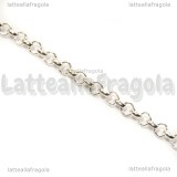 1 Metro di Catena maglie tonde 2.5mm in metallo silver plated