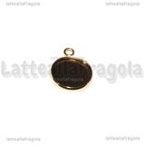Base tonda in Acciaio dorato per cammeo 14mm