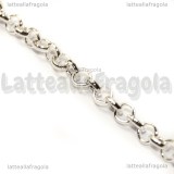 1 Metro di Catena maglie tonde 4mm in metallo silver plated