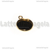 Base tonda in Acciaio dorato per cammeo 14mm