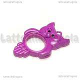 Ciondolo Apribile Gufo in metallo smaltato rosa 45x33mm