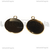 Base Tonda in Acciaio dorato per cammeo 18mm