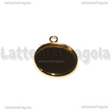 Base Tonda in Acciaio dorato per cammeo 18mm