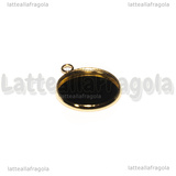 Base Tonda in Acciaio dorato per cammeo 18mm