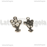 Charm Palloncini in metallo argentato 23x12mm