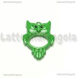 Ciondolo Apribile Gufo in metallo smaltato verde 45x33mm