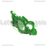 Ciondolo Apribile Gufo in metallo smaltato verde 45x33mm