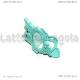 Ciondolo Apribile Gufo in metallo smaltato azzurro 45x33mm