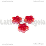 3 Fiori in Ceramica Rosso foro passante 12mm