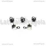 5 Terminali in Acciaio Inox per catene strass 3mm