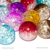 10 Perle in Acrilico Bicolore effetto Cracklé colori misti 14mm