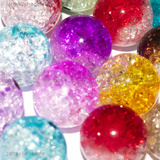 10 Perle in Acrilico Bicolore effetto Cracklé colori misti 14mm