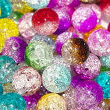 10 Perle in Acrilico Bicolore effetto Cracklé colori misti 14mm