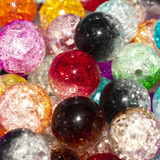 10 Perle in Acrilico Bicolore effetto Cracklé colori misti 14mm