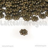 25 Spaziatori a margherita in metallo color bronzo 4mm
