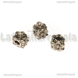 Spaziatore Fiore in Rilievo in metallo argento antico 6mm