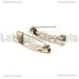 Base spilletta in metallo argentato 20x5mm