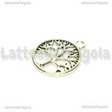 Charm Cerchio Albero della Vita in metallo argento antico 24x20mm